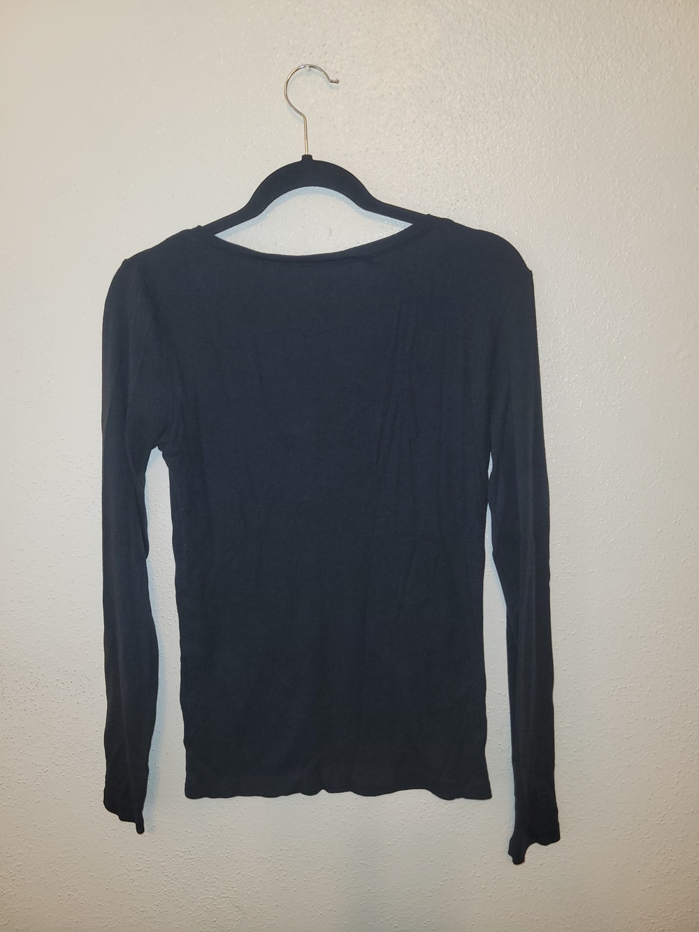Ralph Lauren Sport Women L Black Pima Cotton Modal V Neck Long Sleeve Pony - Picture 4 of 5